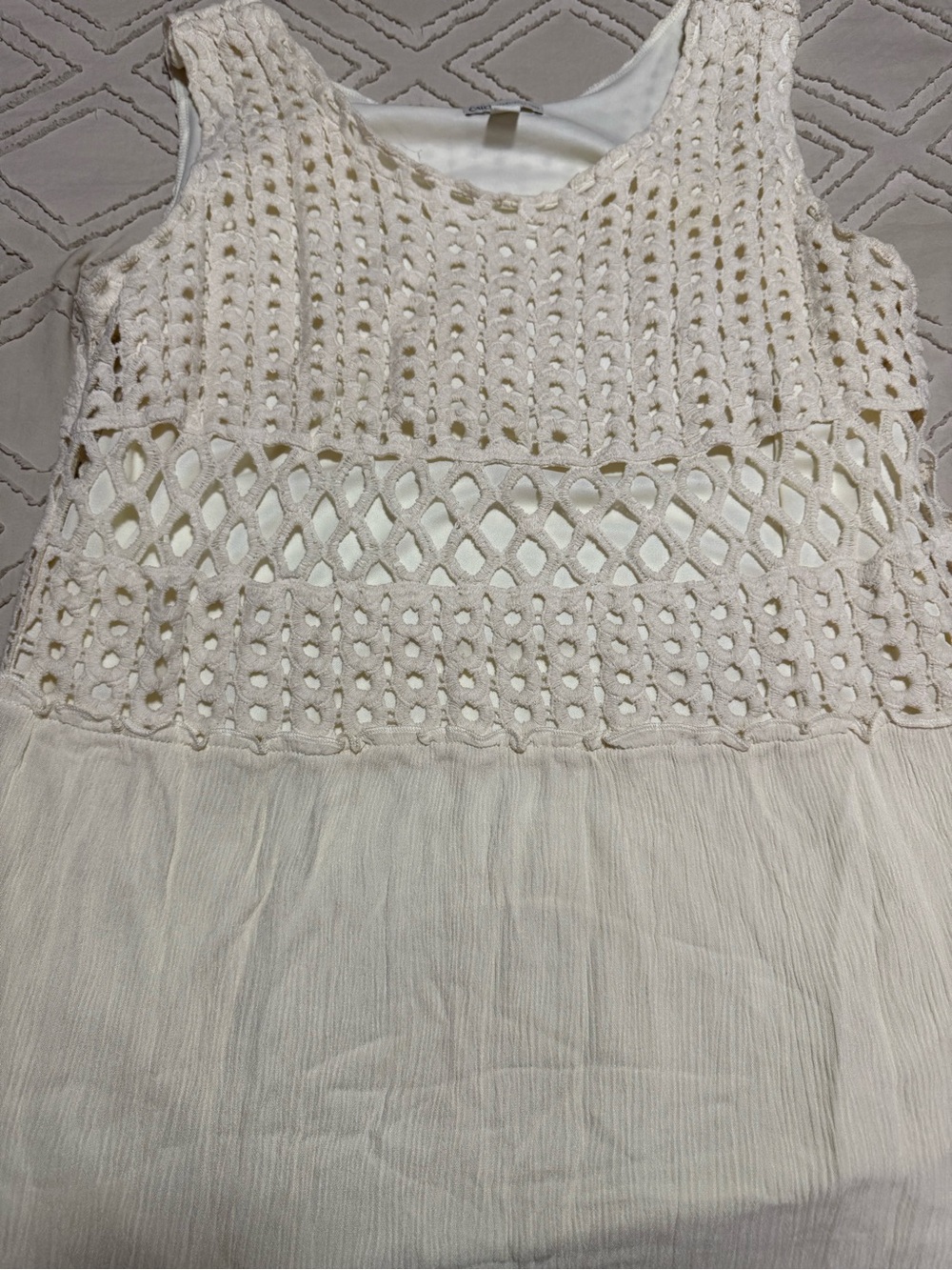 Cream Crochet Bodice Maxi Dress - Picture 2 of 3